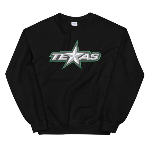 Vintage Texas Stars Adult Logo Crewneck Sweatshirt, Retro Texas Stars Hockey Tee - Picture 1 of 2